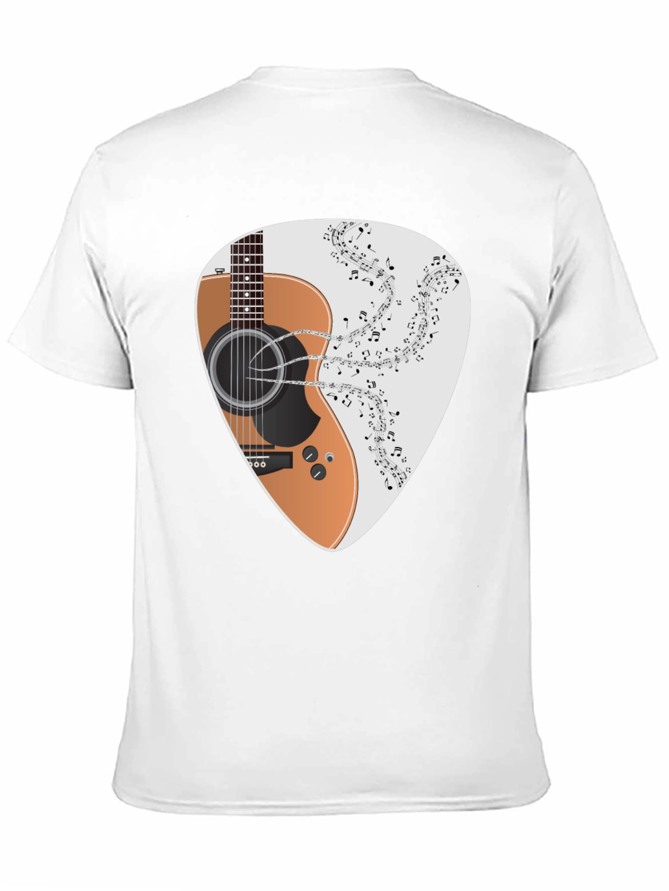 Guitar Music Note Graphic Black T-Shirt