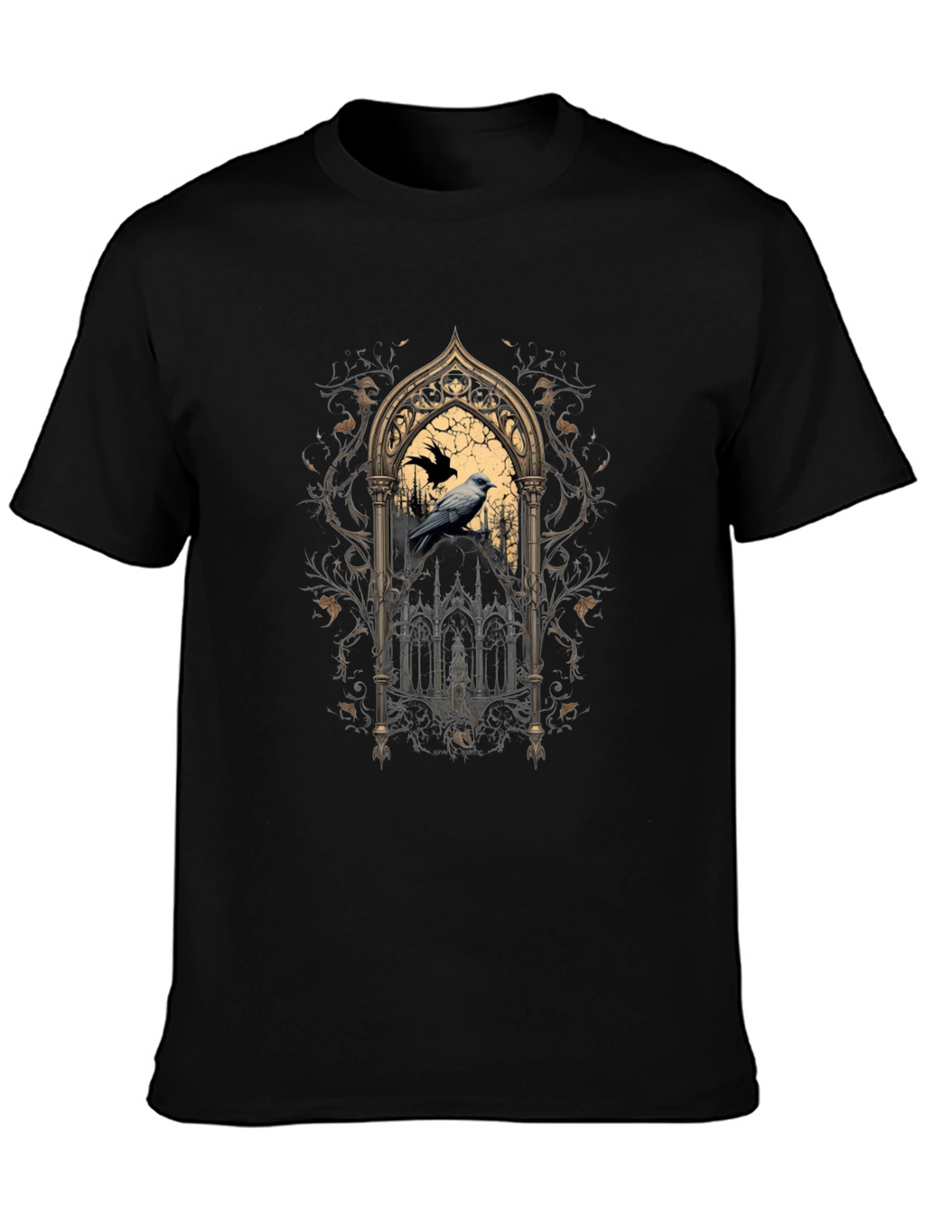 Gothic Raven Window Graphic Tee
