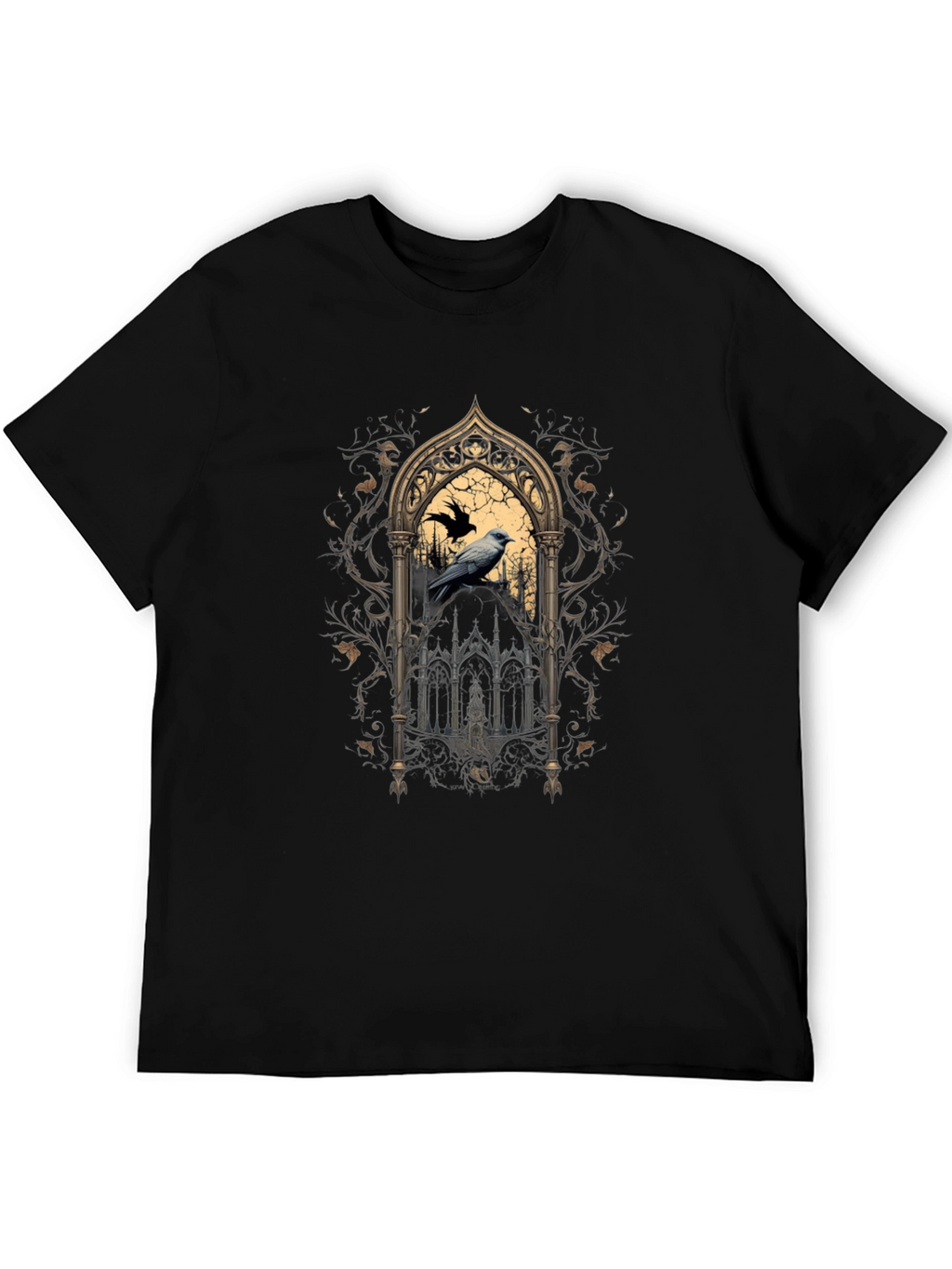 Gothic Raven Window Graphic Tee