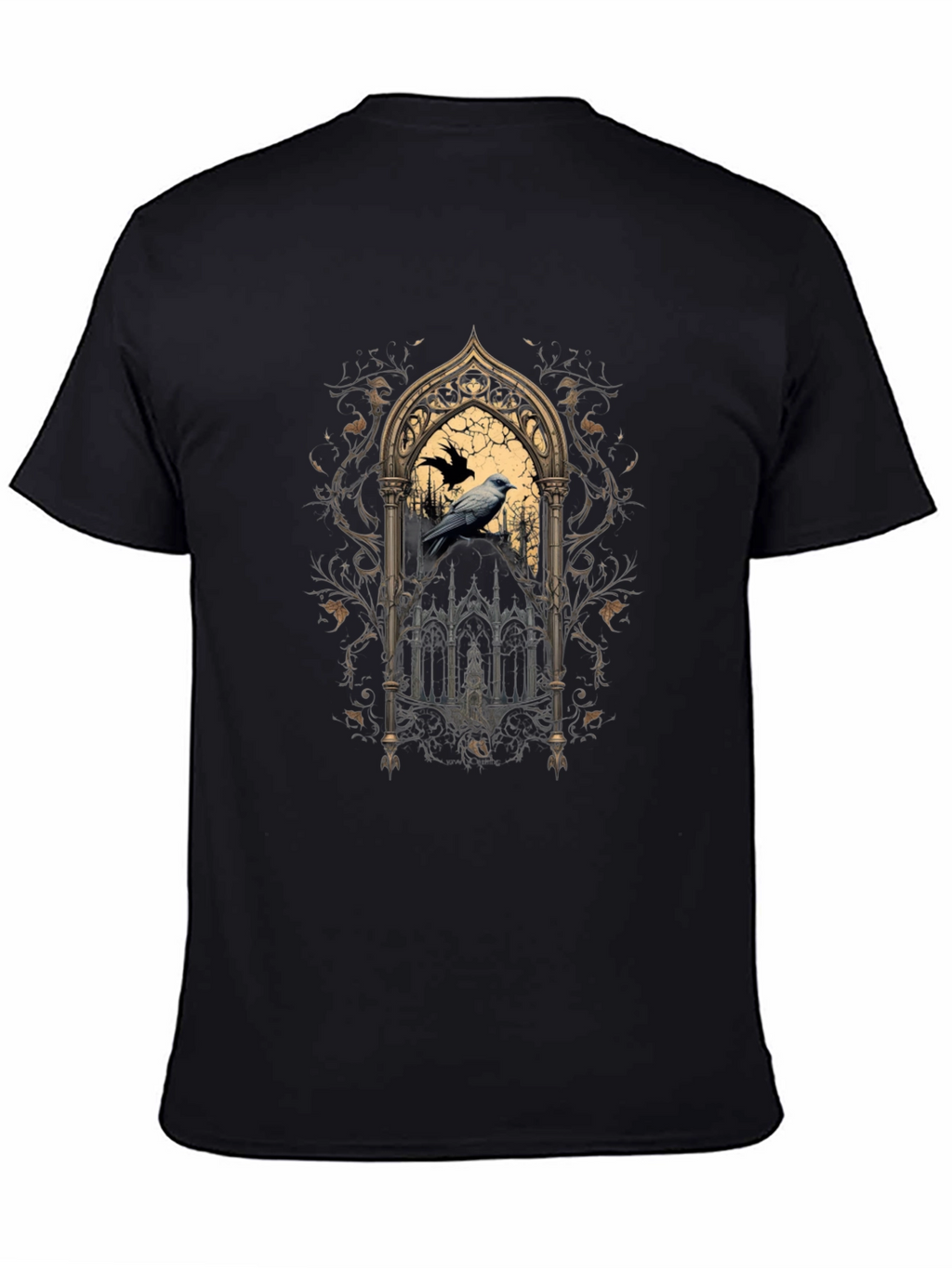 Gothic Raven Window Graphic Tee