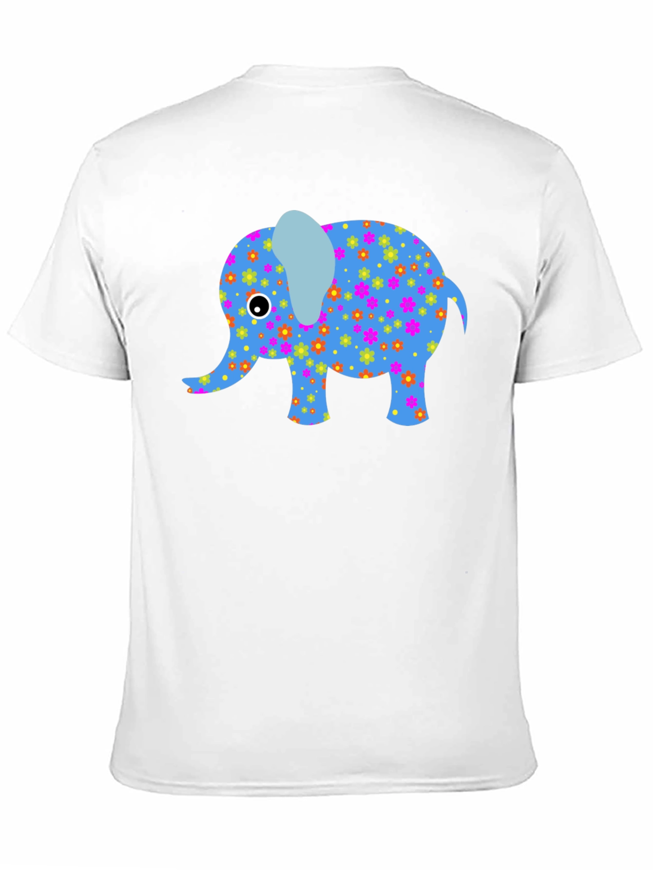 Floral Elephant Graphic Tee - Black