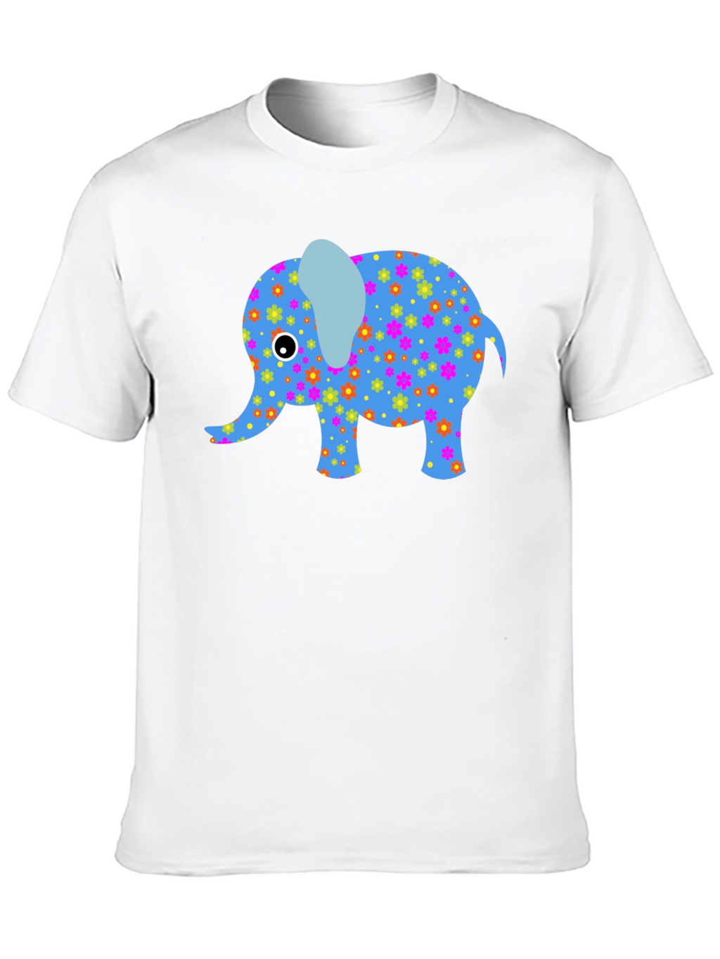 Floral Elephant Graphic Tee - Black