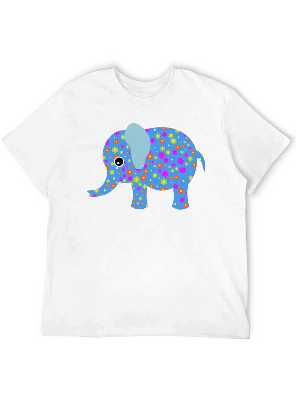 Floral Elephant Graphic Tee - Black