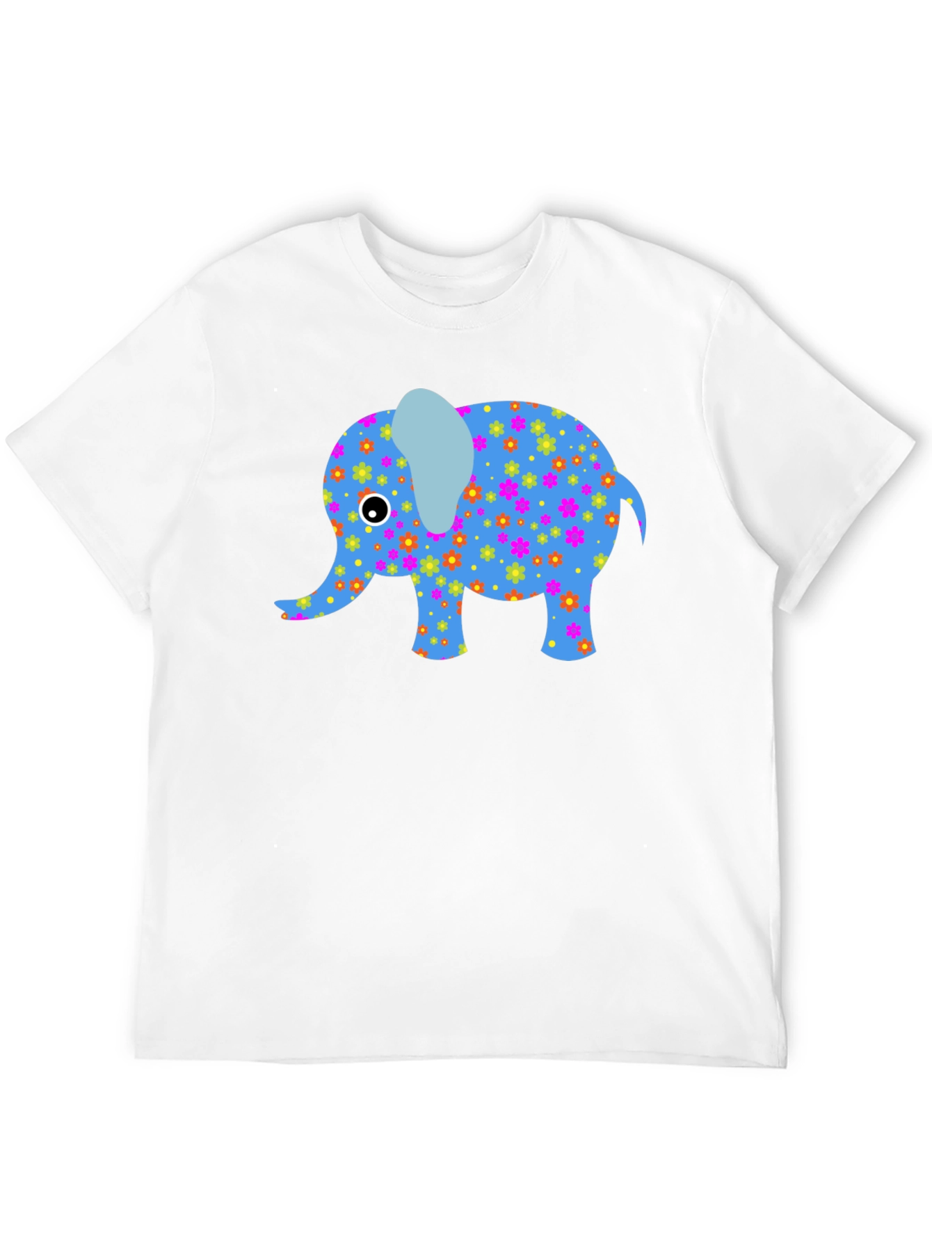 Floral Elephant Graphic Tee - Black