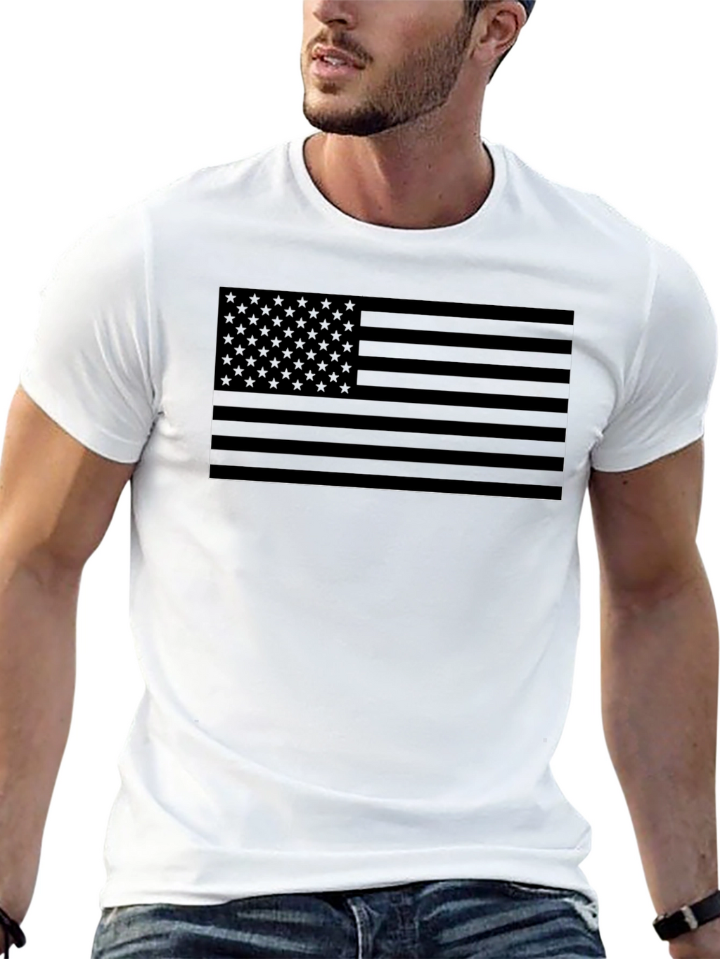 Stealth American Flag Graphic T-Shirt