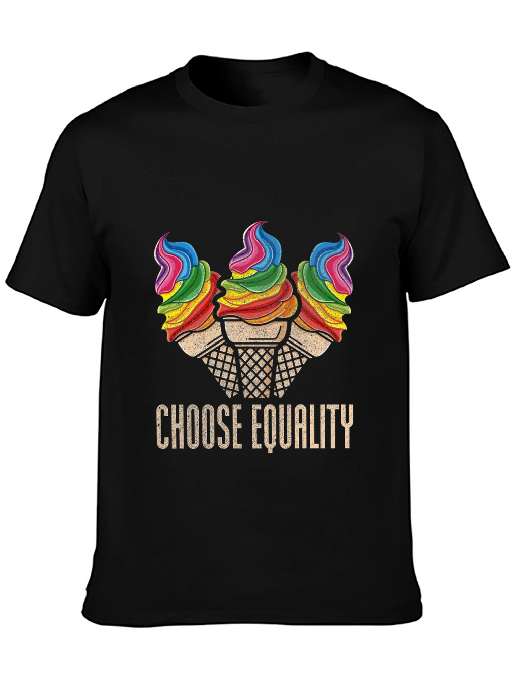 Choose Equality Rainbow Ice Cream Graphic Tee