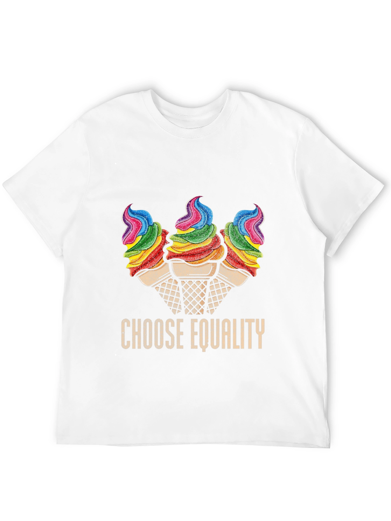 Choose Equality Rainbow Ice Cream Graphic Tee