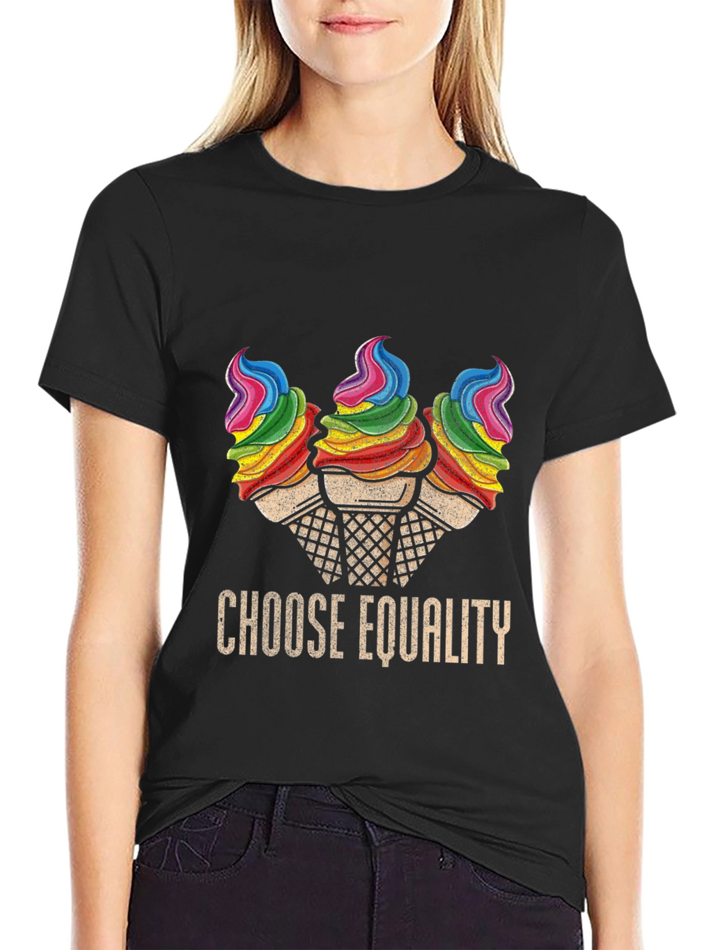 Choose Equality Rainbow Ice Cream Graphic Tee