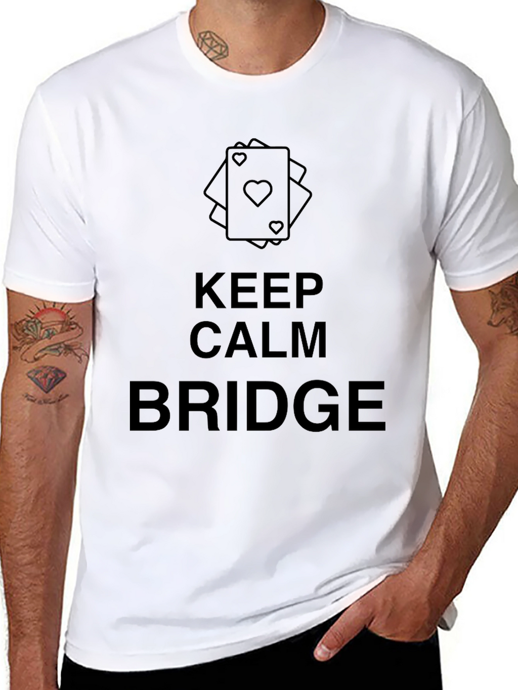 Keep Calm and Bridge T-Shirt - Card Game Tee