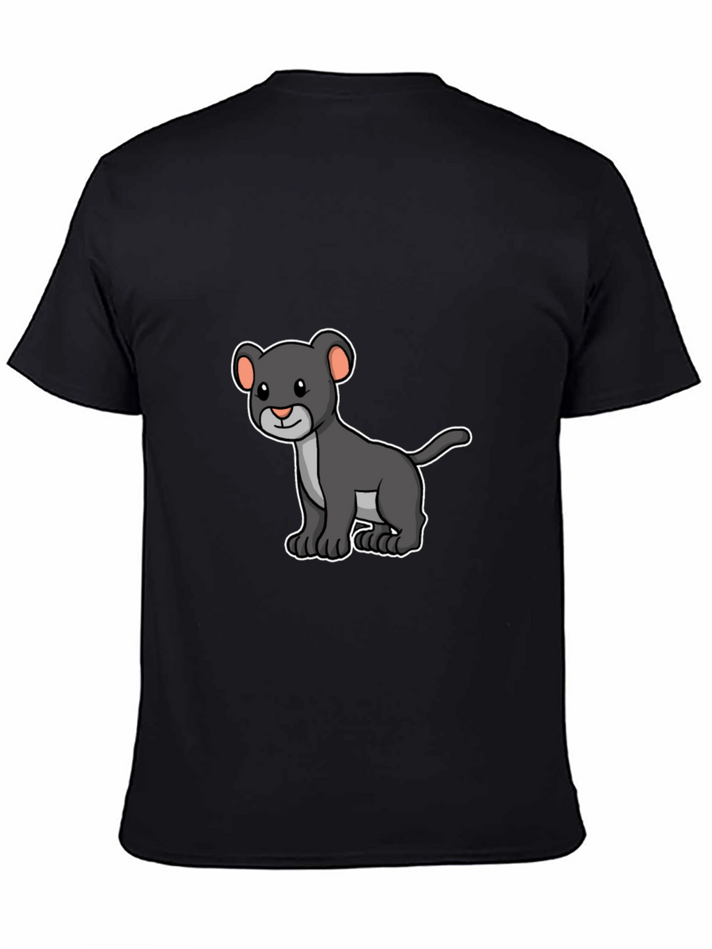 Black Panther Cub Graphic T-Shirt - Cartoon Design