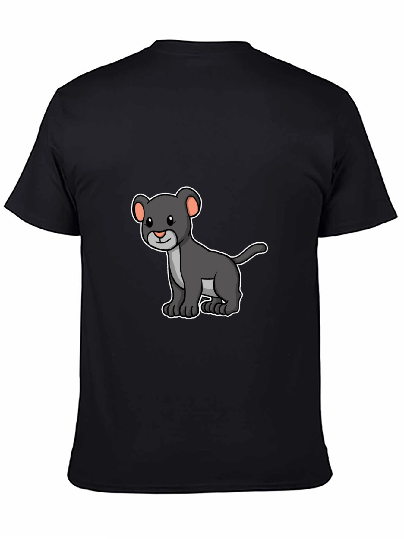 Black Panther Cub Graphic T-Shirt - Cartoon Design