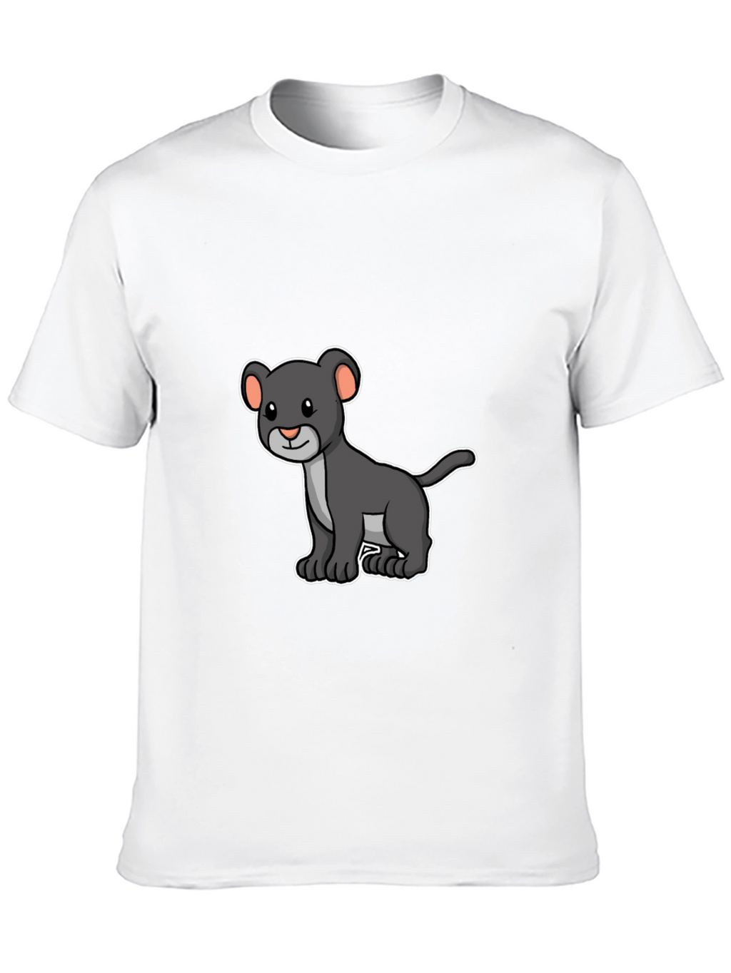 Black Panther Cub Graphic T-Shirt - Cartoon Design