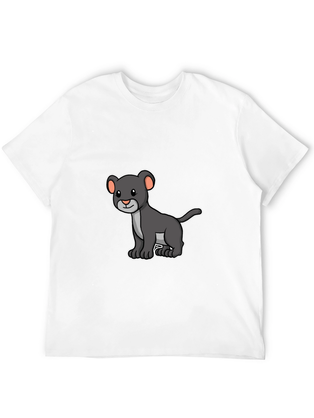 Black Panther Cub Graphic T-Shirt - Cartoon Design