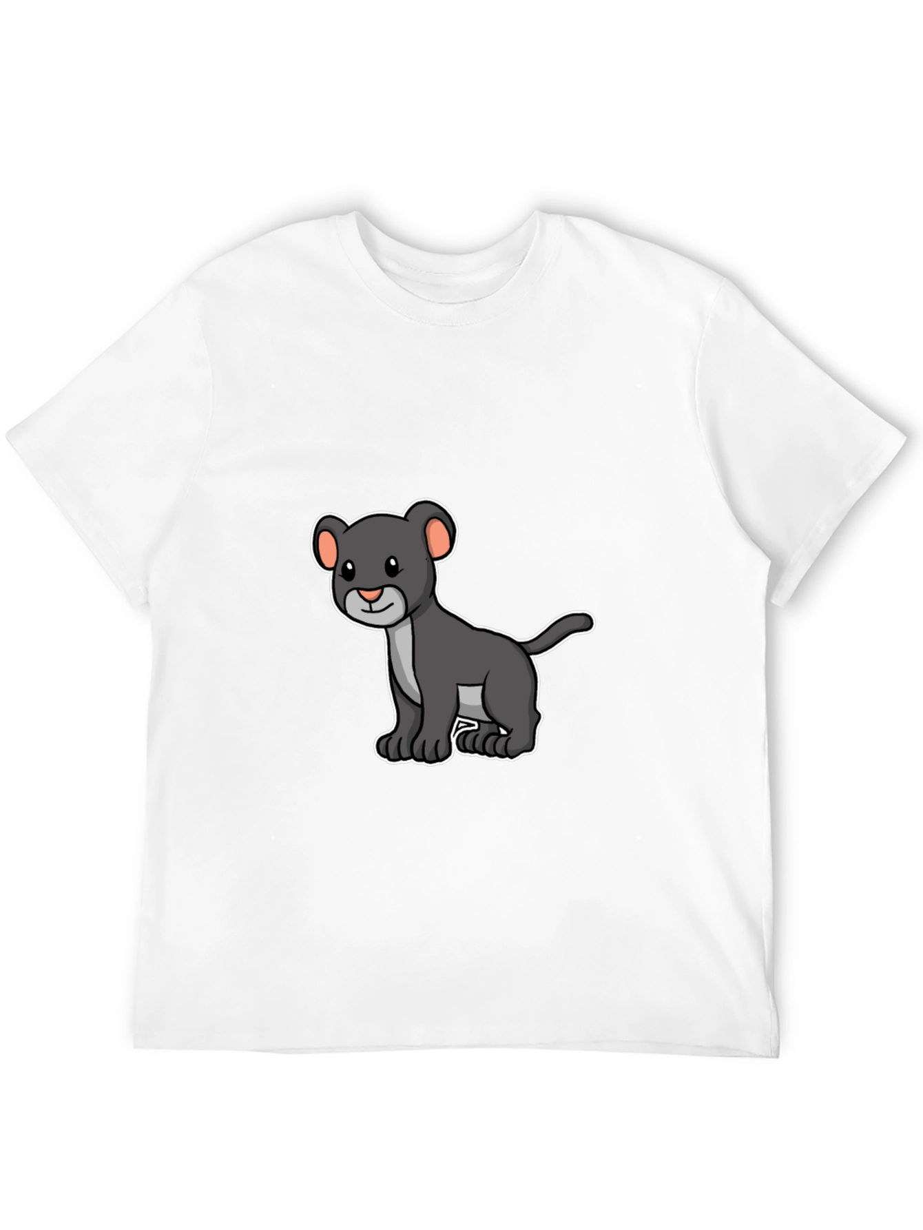 Black Panther Cub Graphic T-Shirt - Cartoon Design