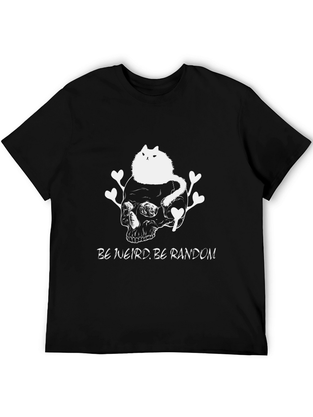 Be Weird T-Shirt with Cat Skull Design