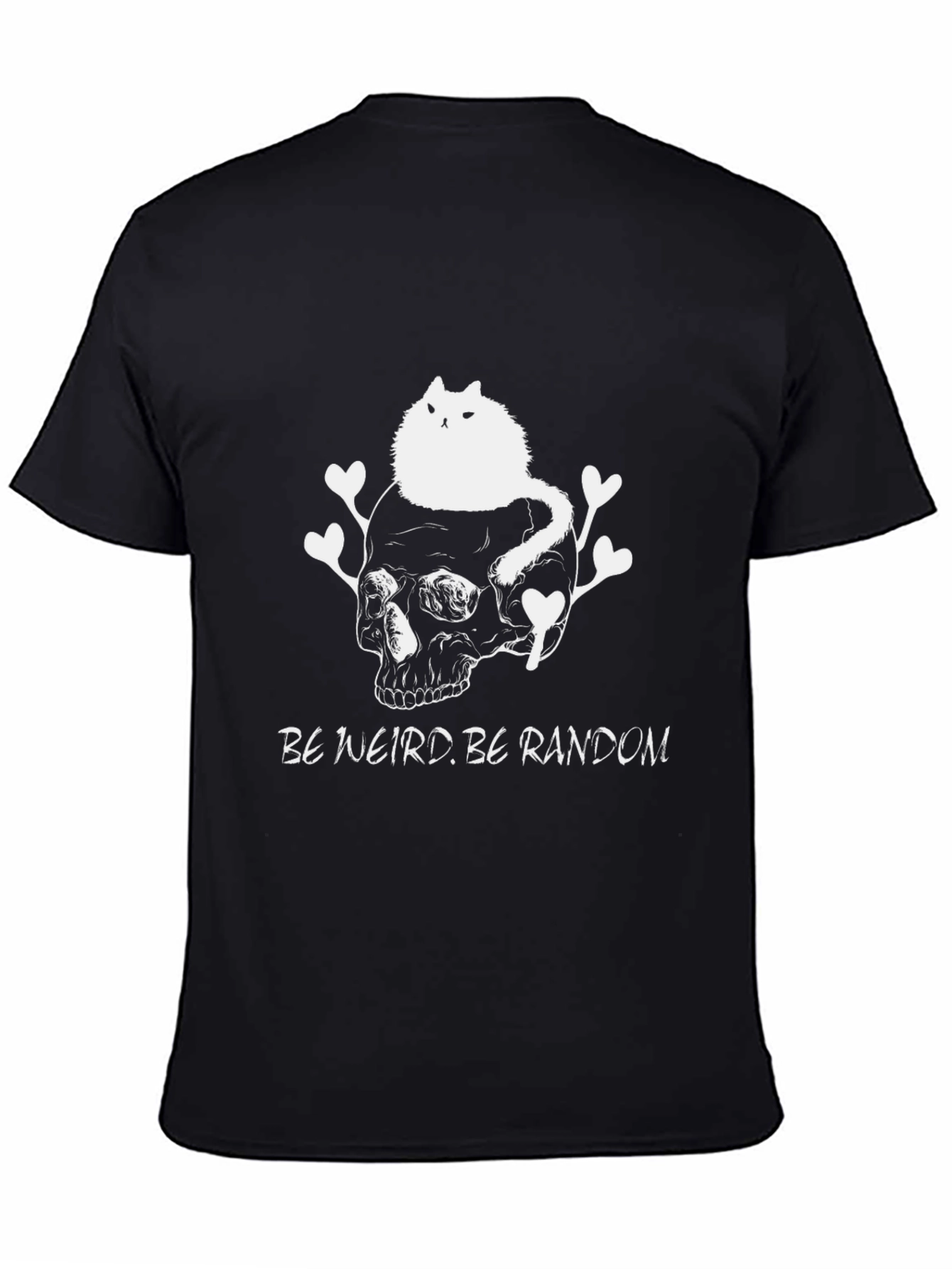 Be Weird T-Shirt with Cat Skull Design