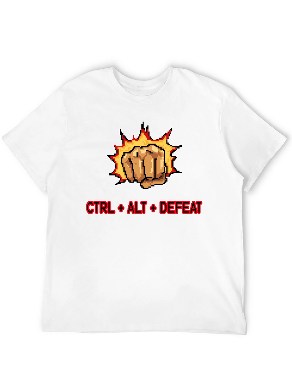 CTRL + ALT + DEFEAT Punch Pixelated T-Shirt