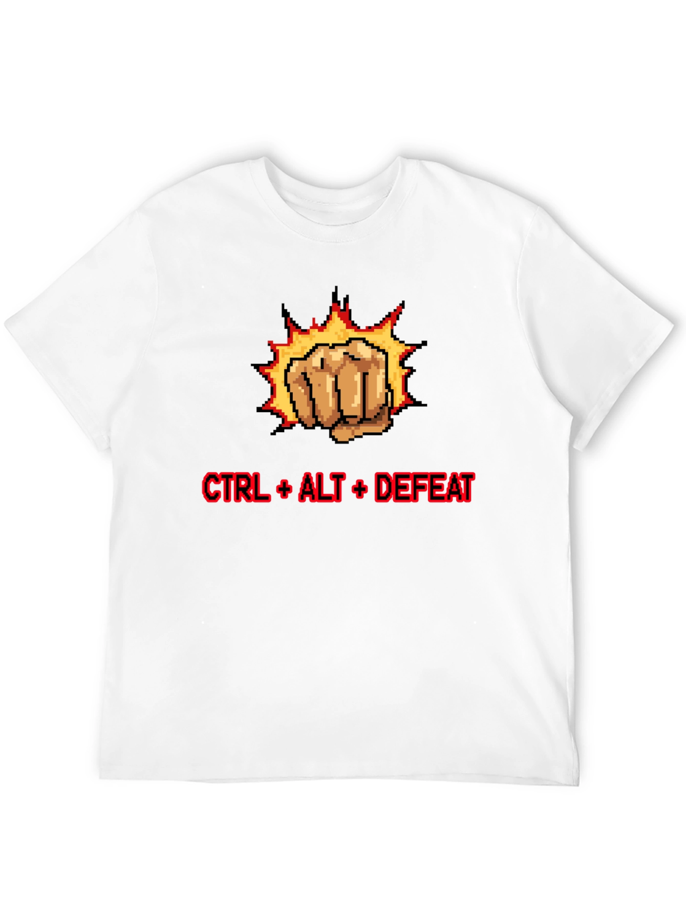 CTRL + ALT + DEFEAT Punch Pixelated T-Shirt