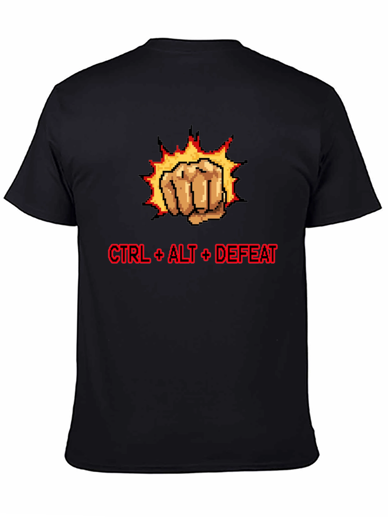 CTRL + ALT + DEFEAT Punch Pixelated T-Shirt