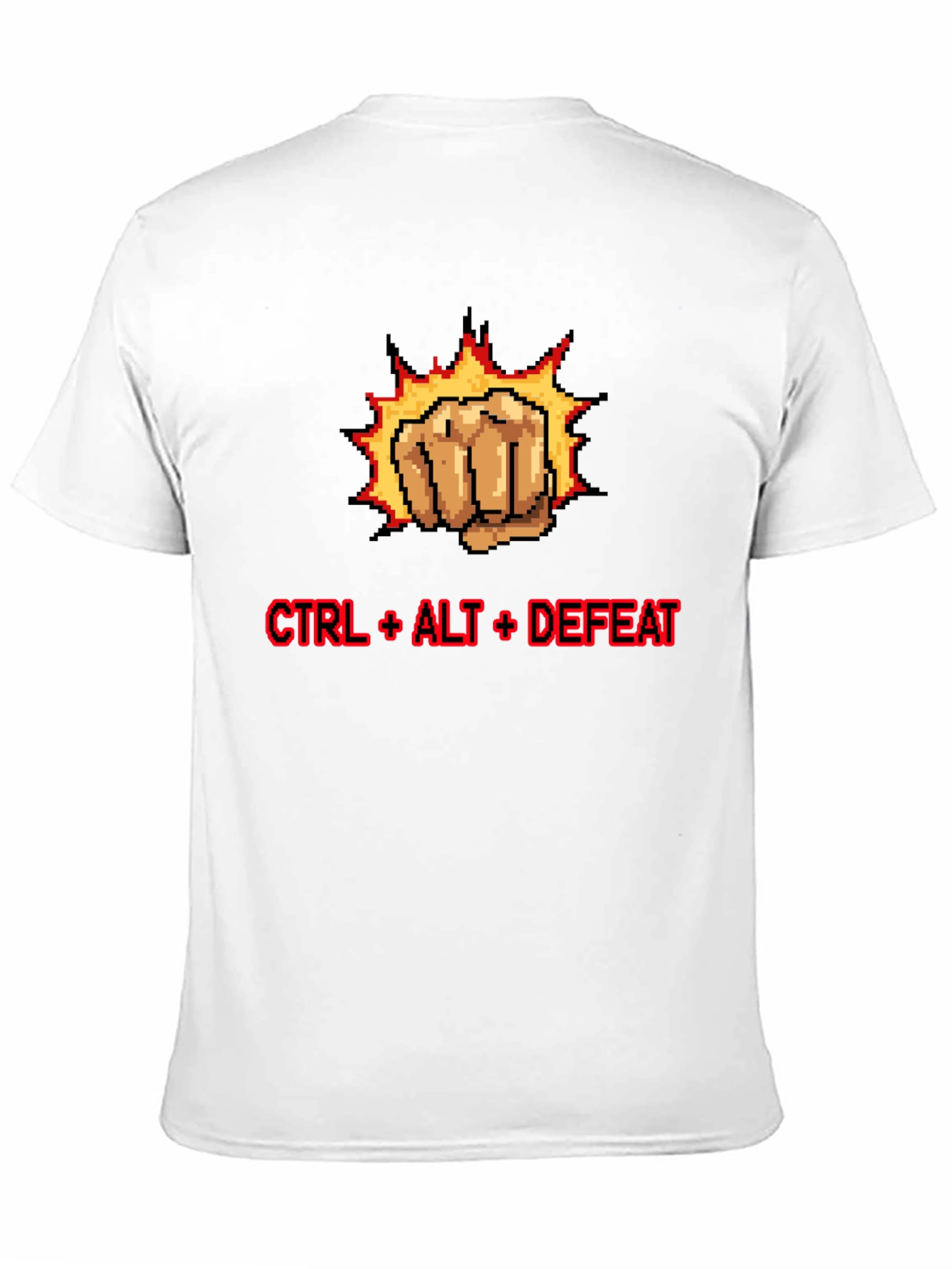 CTRL + ALT + DEFEAT Punch Pixelated T-Shirt