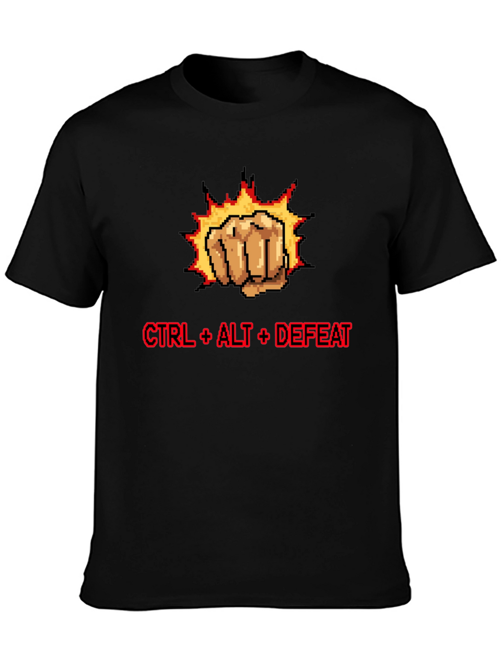 CTRL + ALT + DEFEAT Punch Pixelated T-Shirt