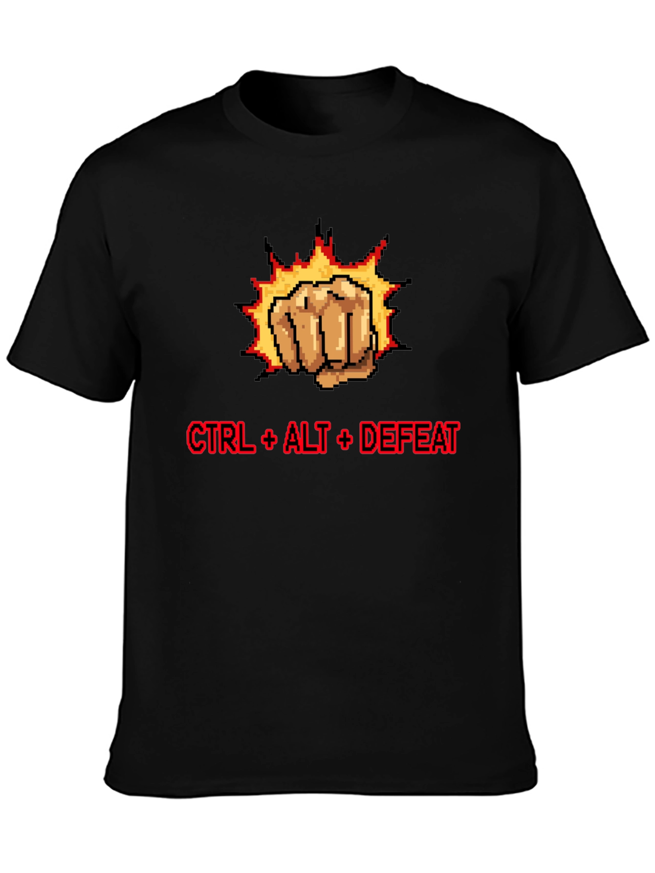 CTRL + ALT + DEFEAT Punch Pixelated T-Shirt