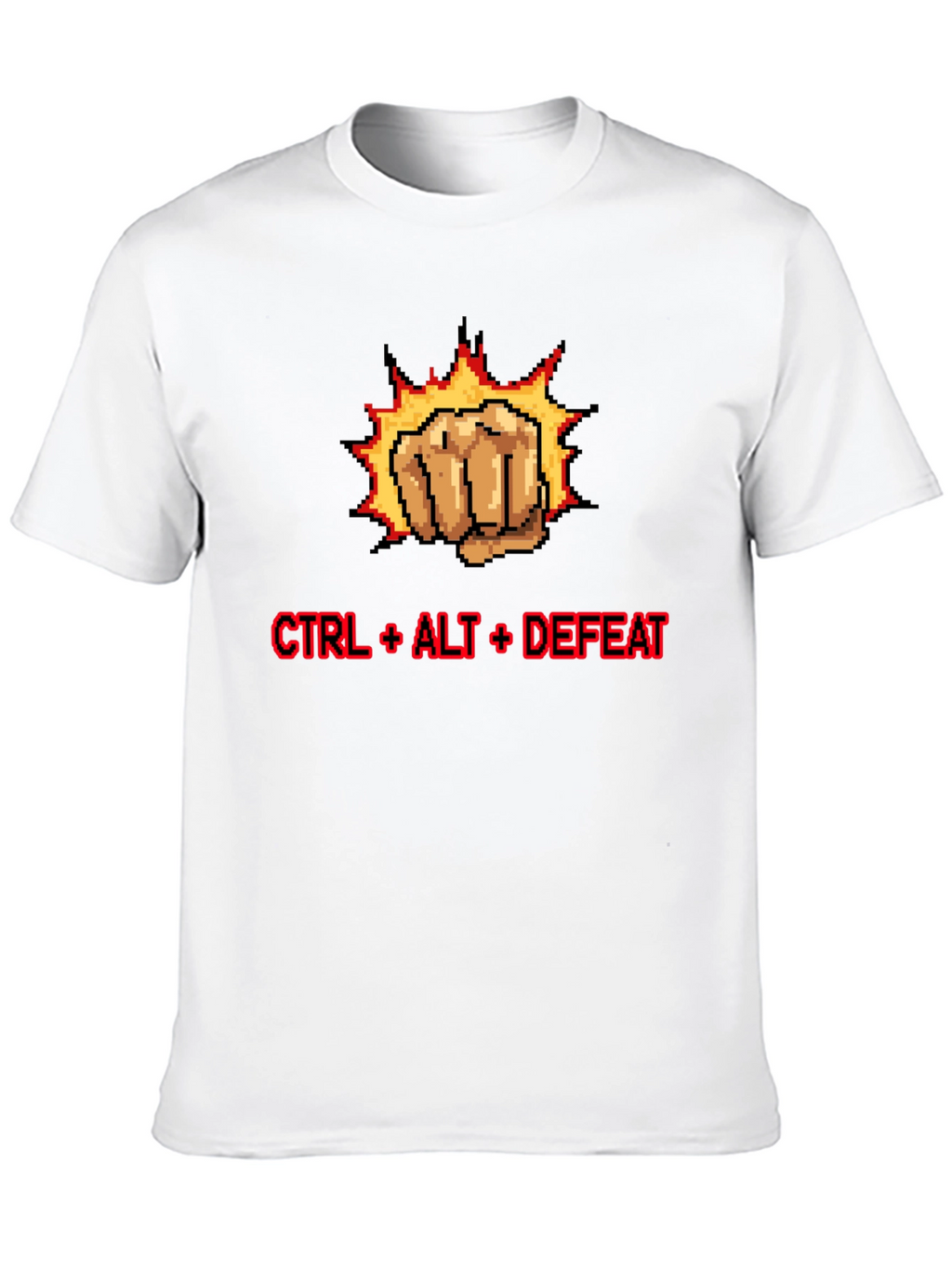 CTRL + ALT + DEFEAT Punch Pixelated T-Shirt