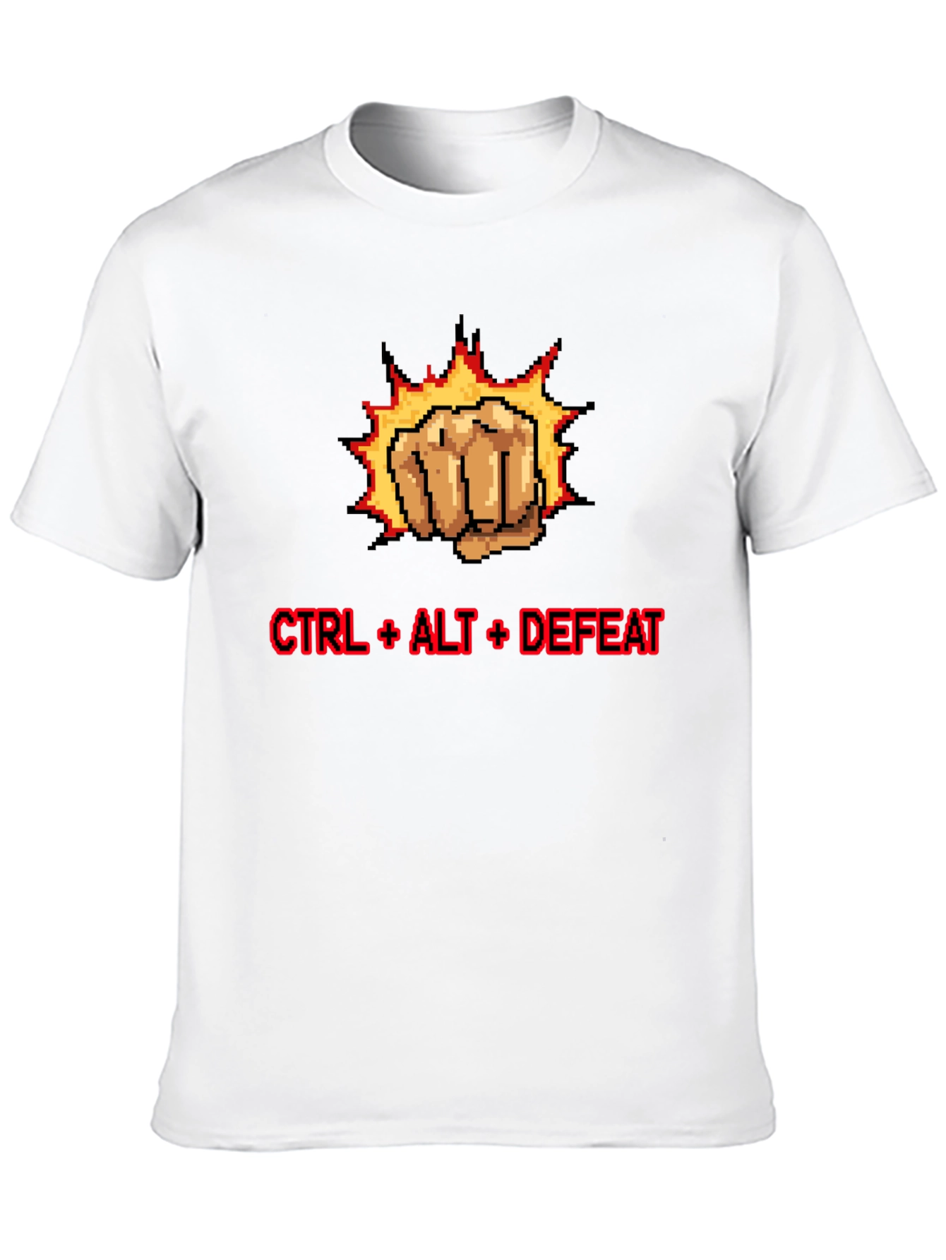CTRL + ALT + DEFEAT Punch Pixelated T-Shirt