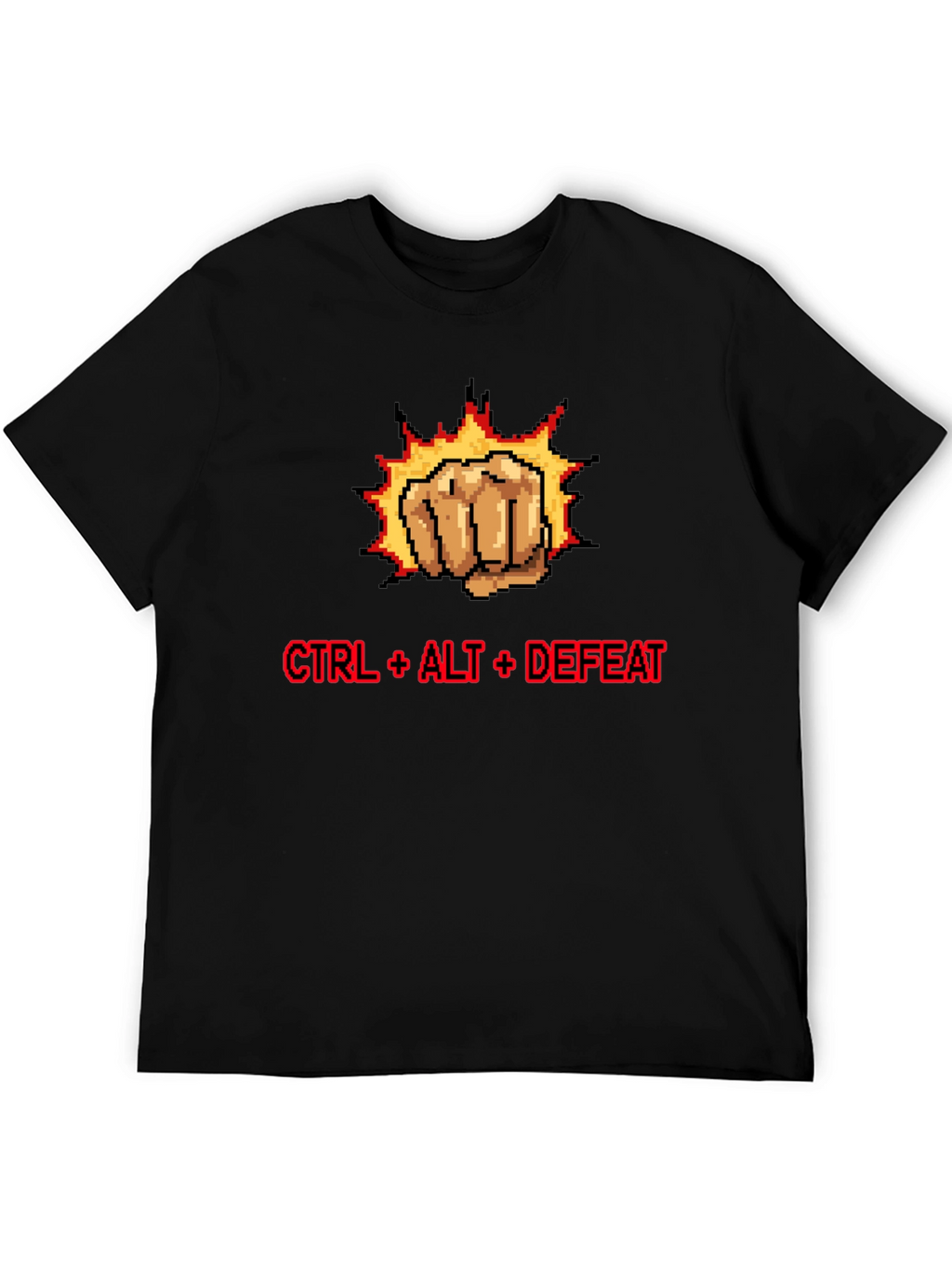 CTRL + ALT + DEFEAT Punch Pixelated T-Shirt