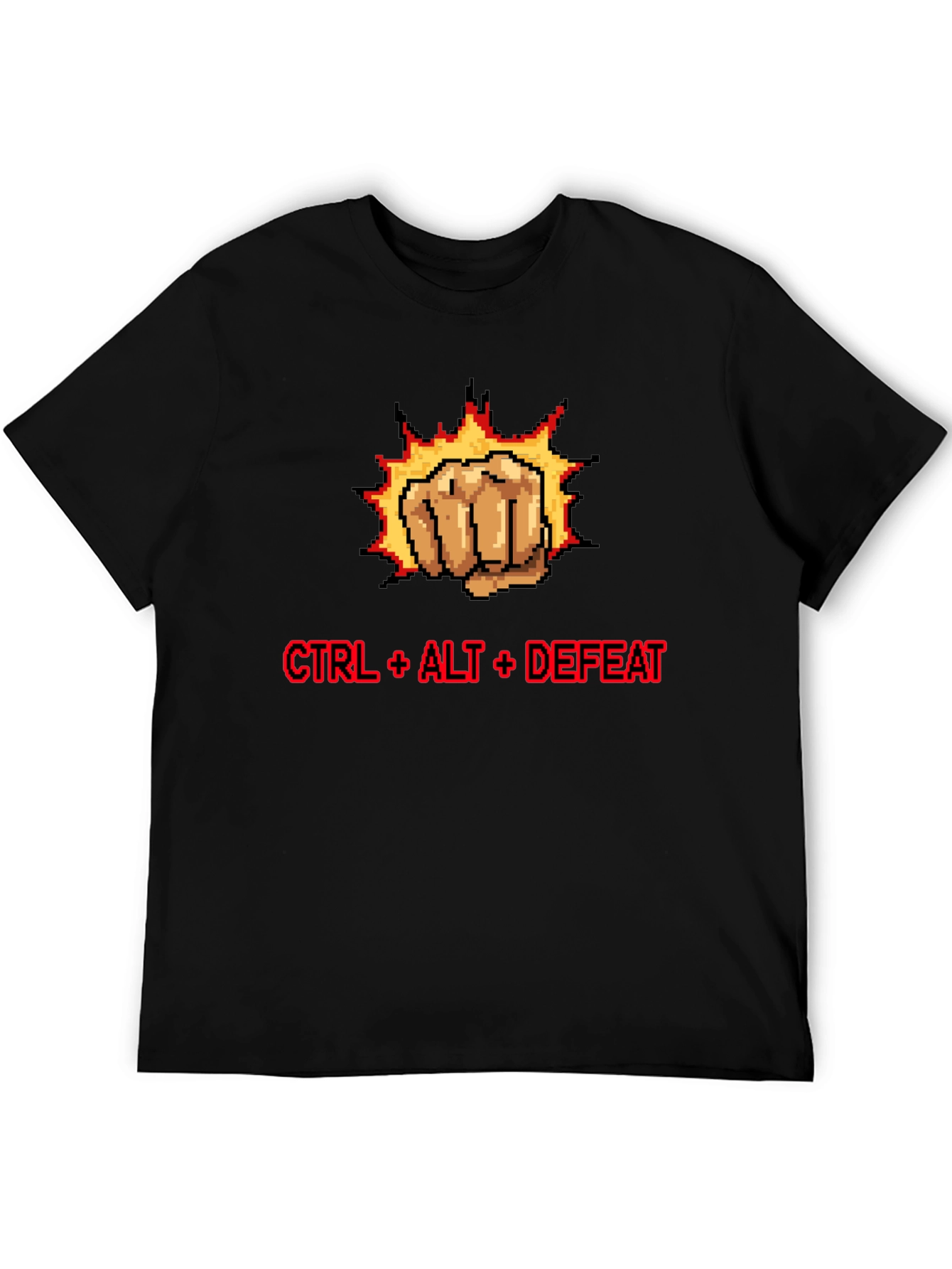 CTRL + ALT + DEFEAT Punch Pixelated T-Shirt