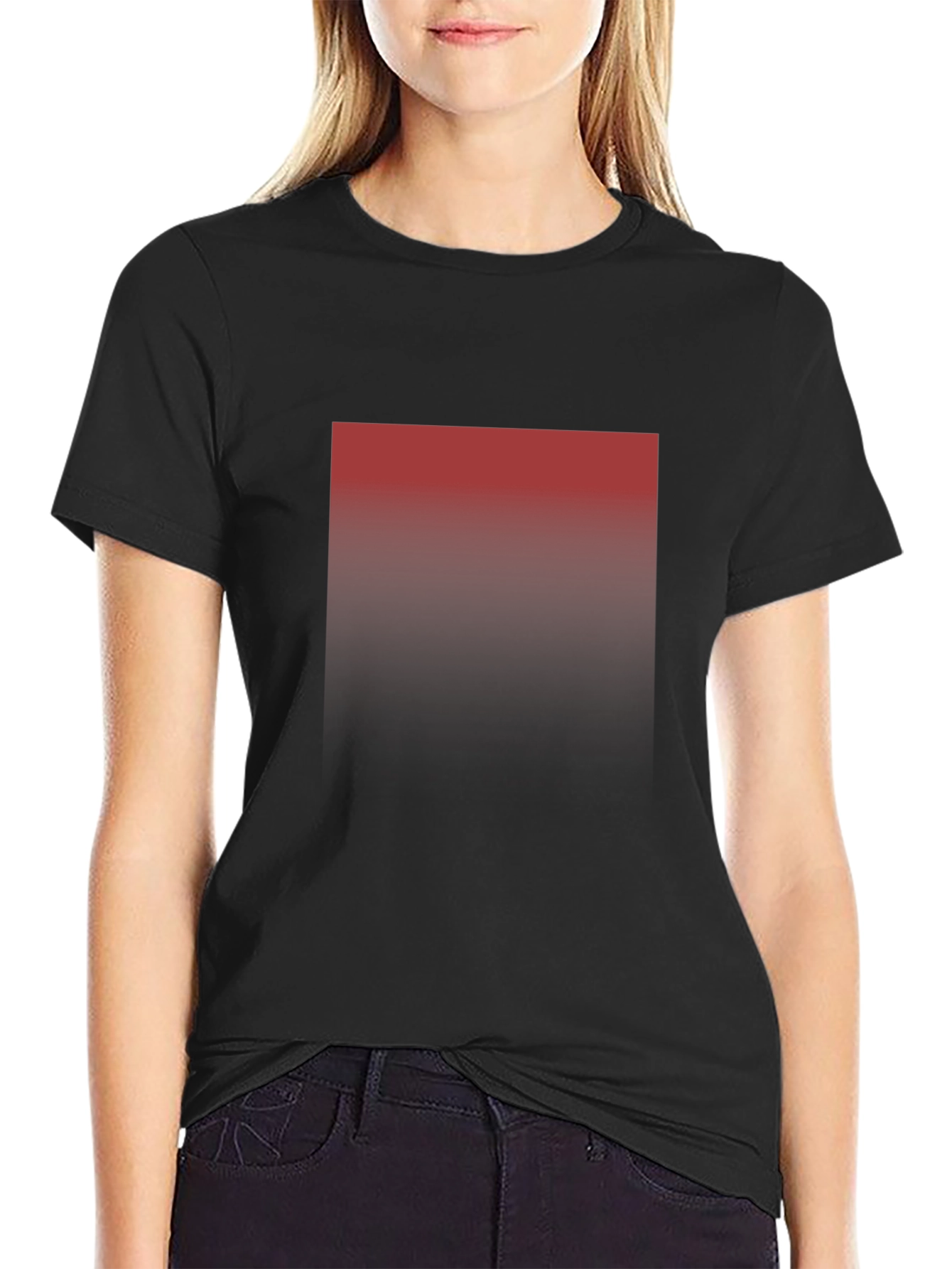 Gradient Square Graphic Black T-Shirt
