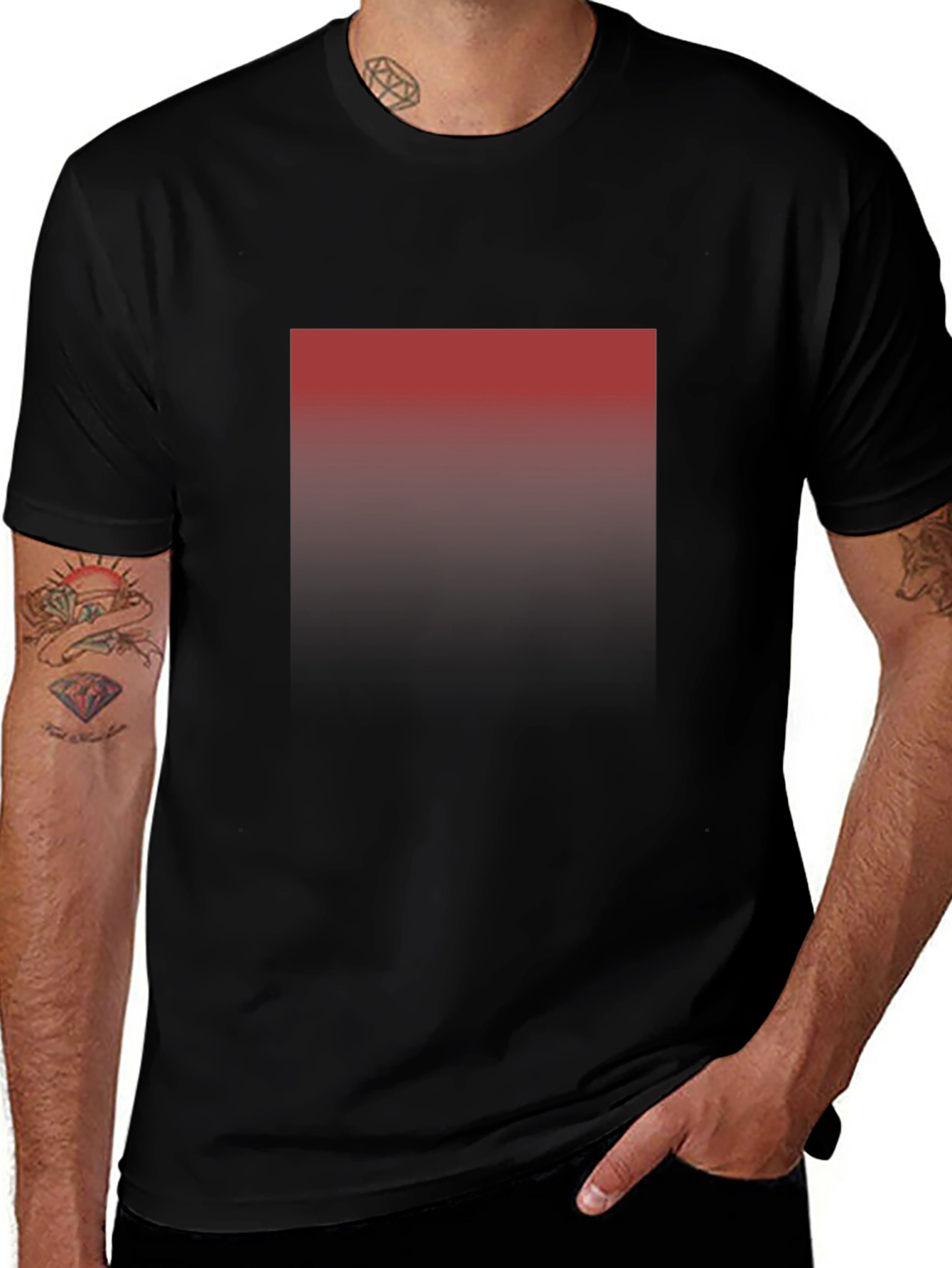 Gradient Square Graphic Black T-Shirt