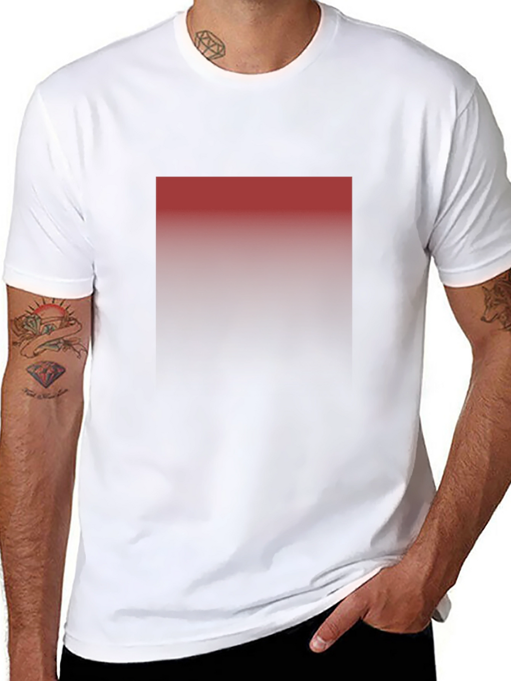Gradient Square Graphic Black T-Shirt