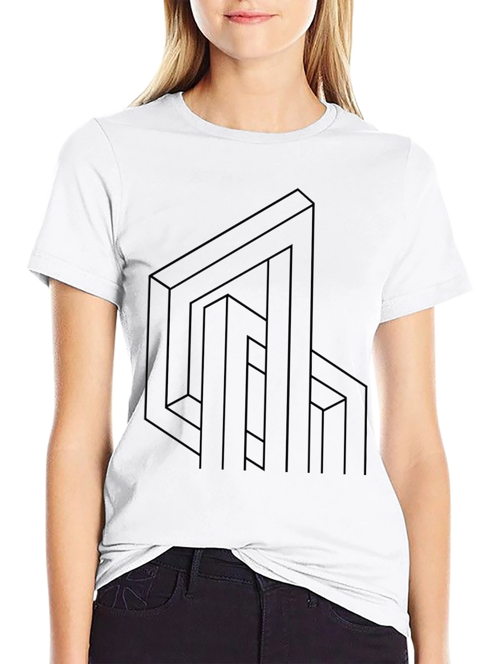 Optical Illusion T-Shirt - Modern Geometric Design