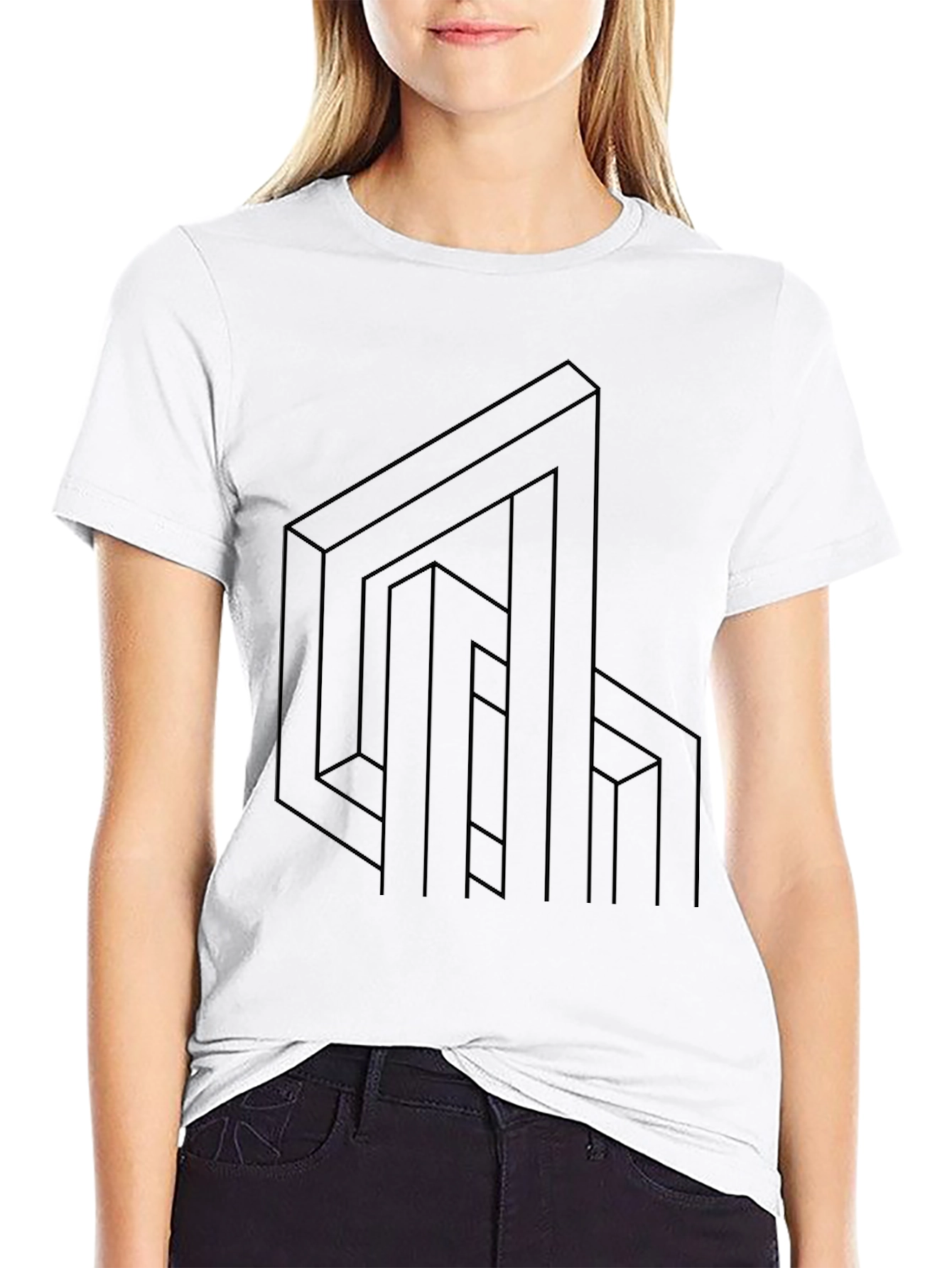 Optical Illusion T-Shirt - Modern Geometric Design