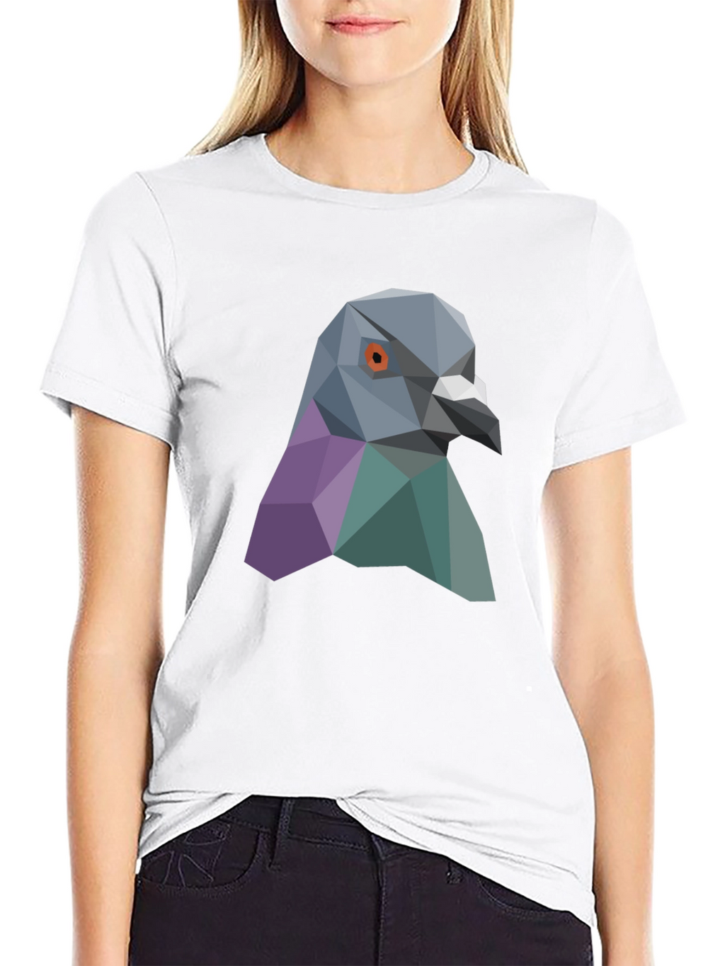 Geometric Pigeon Graphic Tee - Stylish Streetwear