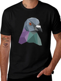 Geometric Pigeon Graphic Tee - Stylish Streetwear