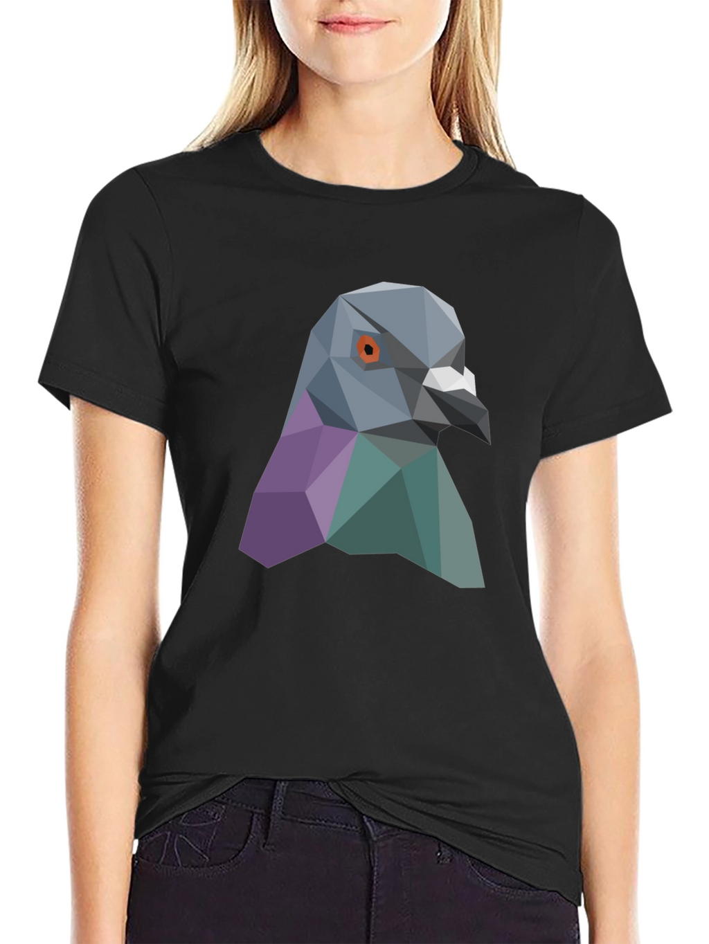 Geometric Pigeon Graphic Tee - Stylish Streetwear