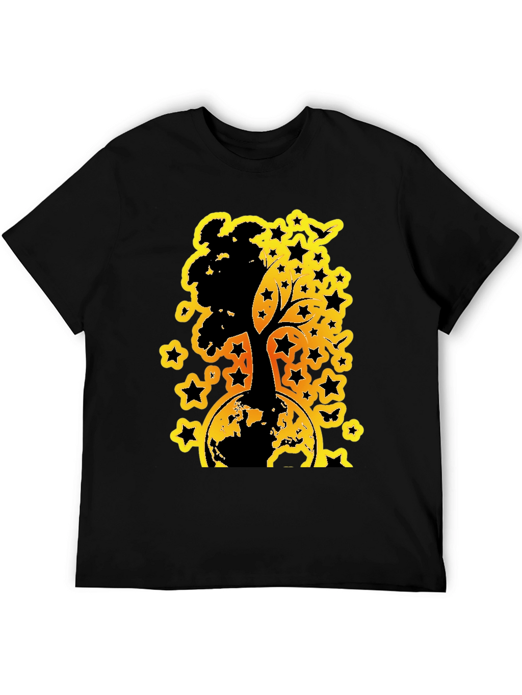 Earth Tree Star Graphic Tee - Black
