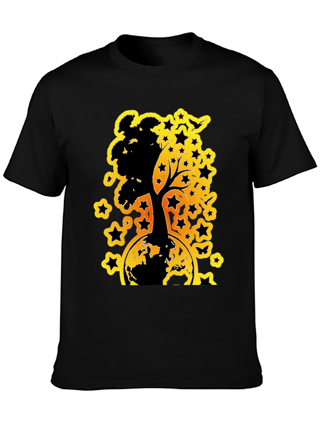 Earth Tree Star Graphic Tee - Black