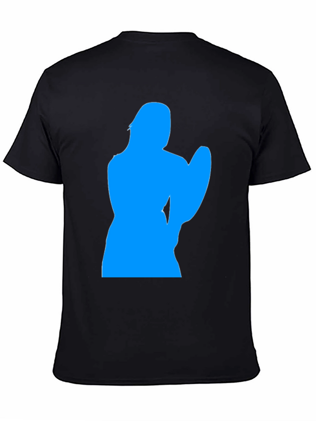 Cool Blue Silhouette Graphic Black T-Shirt