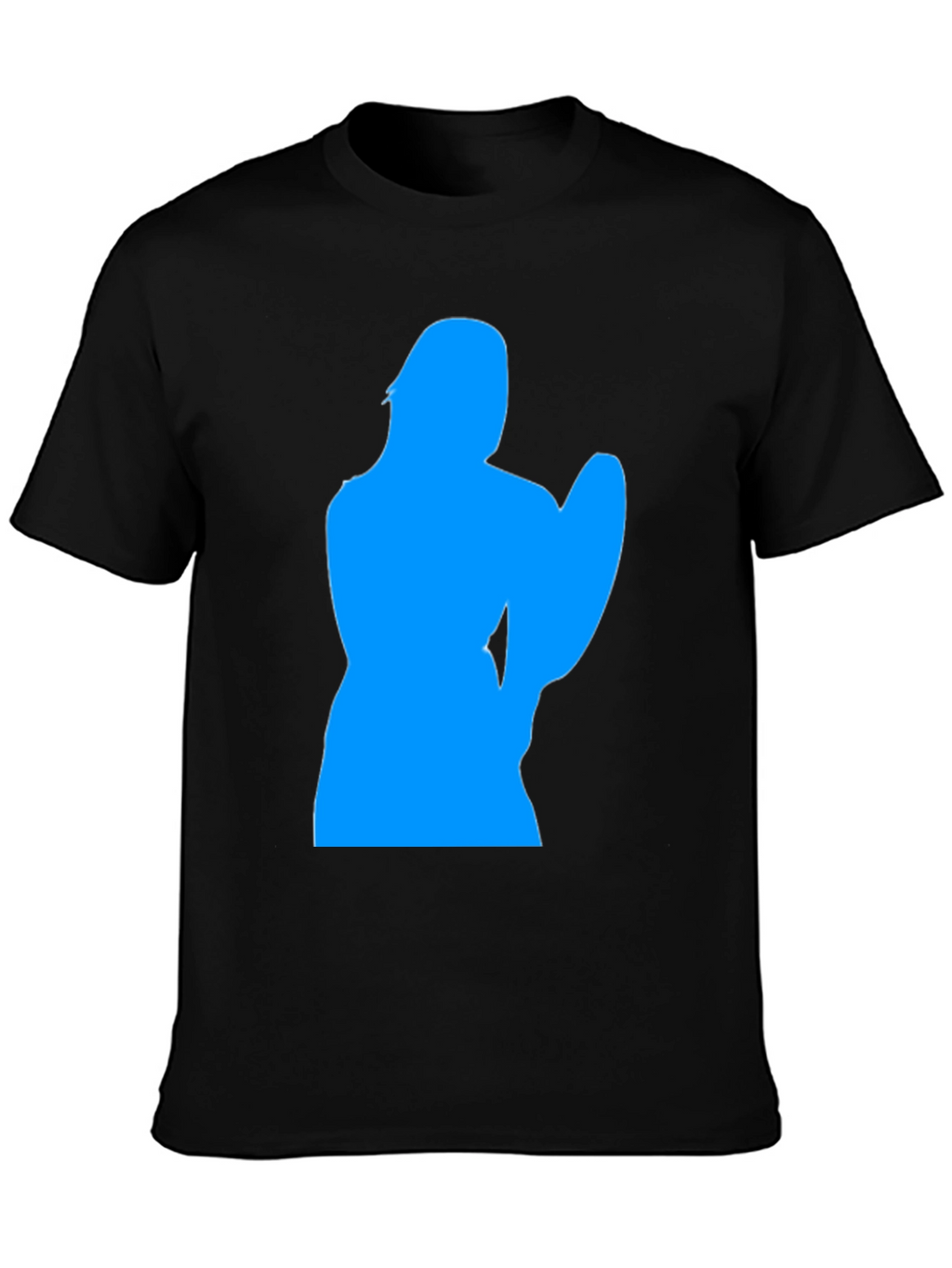 Cool Blue Silhouette Graphic Black T-Shirt