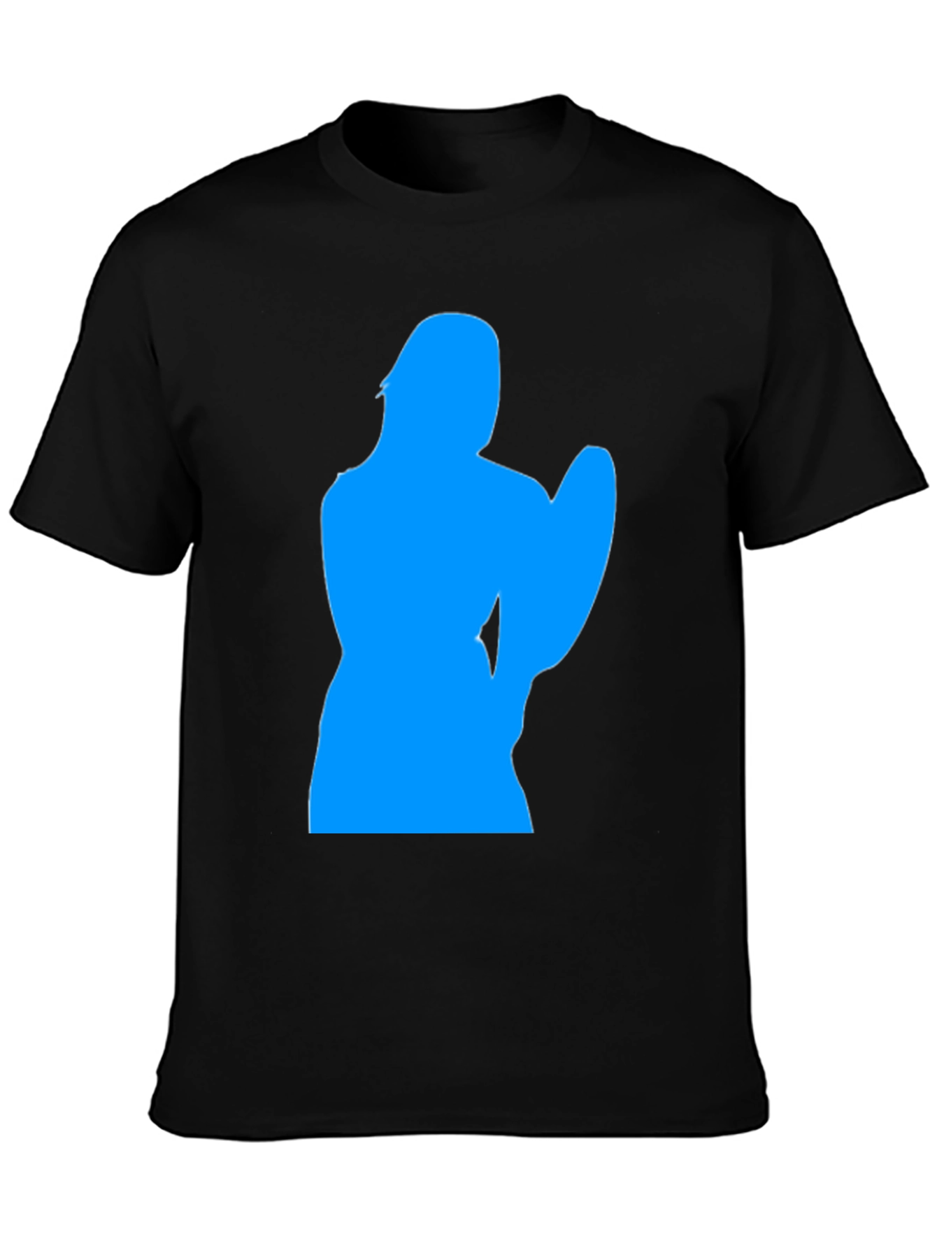 Cool Blue Silhouette Graphic Black T-Shirt
