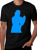Cool Blue Silhouette Graphic Black T-Shirt