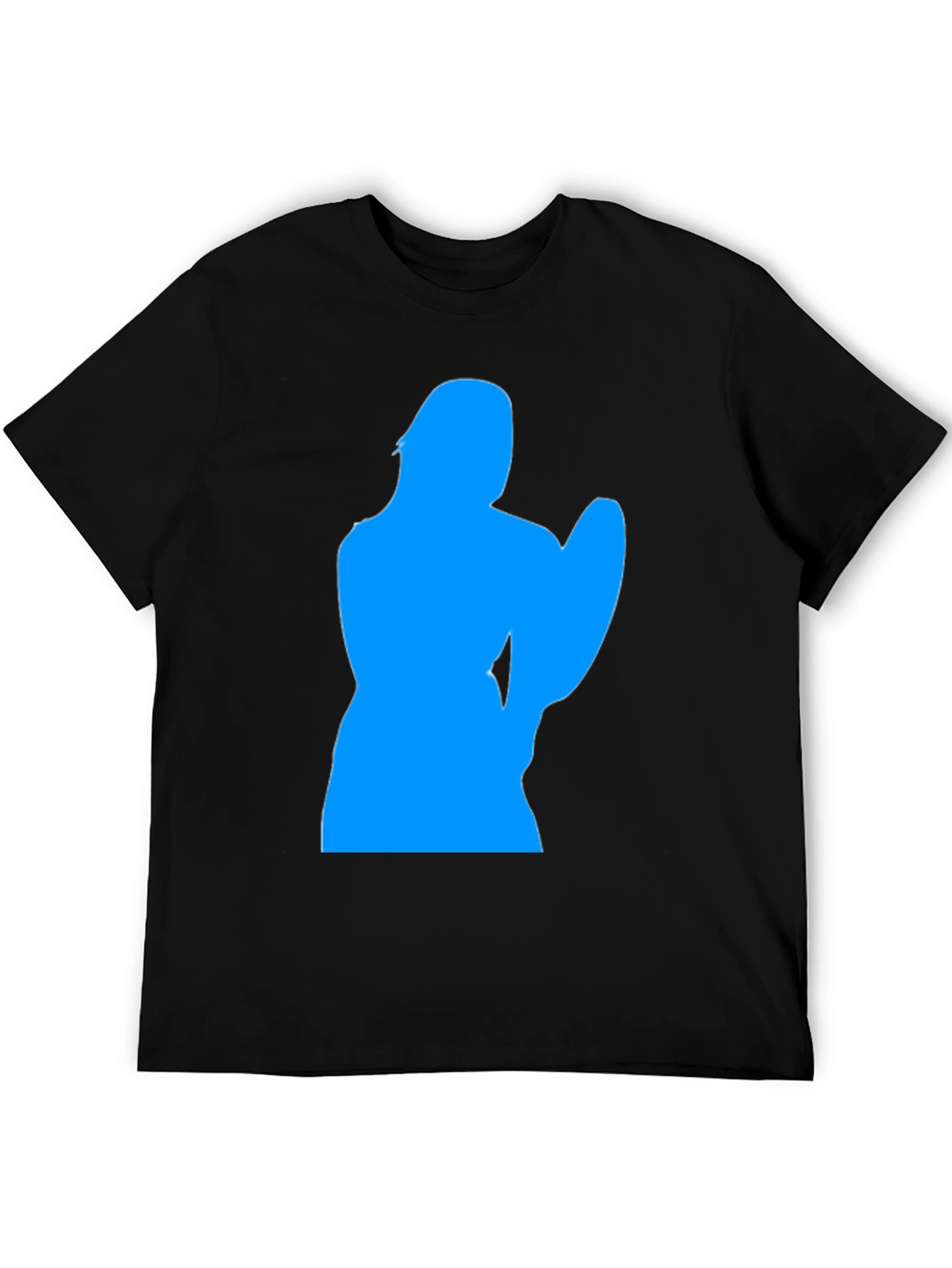 Cool Blue Silhouette Graphic Black T-Shirt