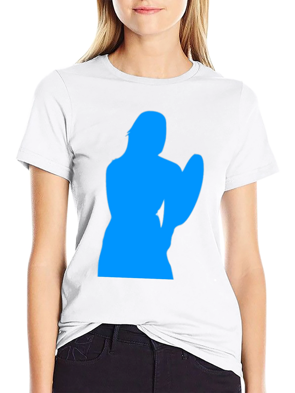 Cool Blue Silhouette Graphic Black T-Shirt