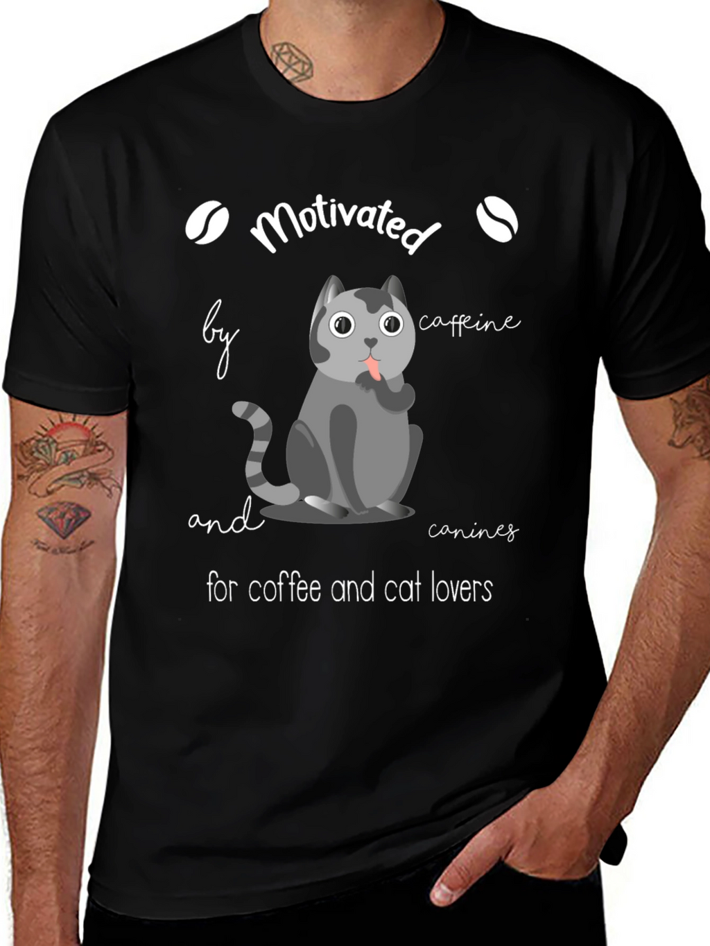 Motivated by Coffee & Cats T-Shirt