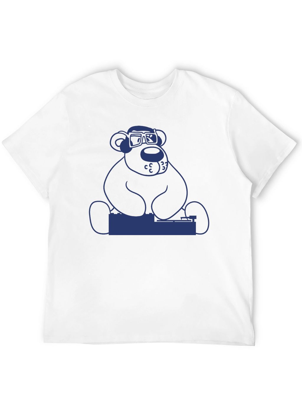 DJ Bear Graphic Tee - Black Cotton T-Shirt