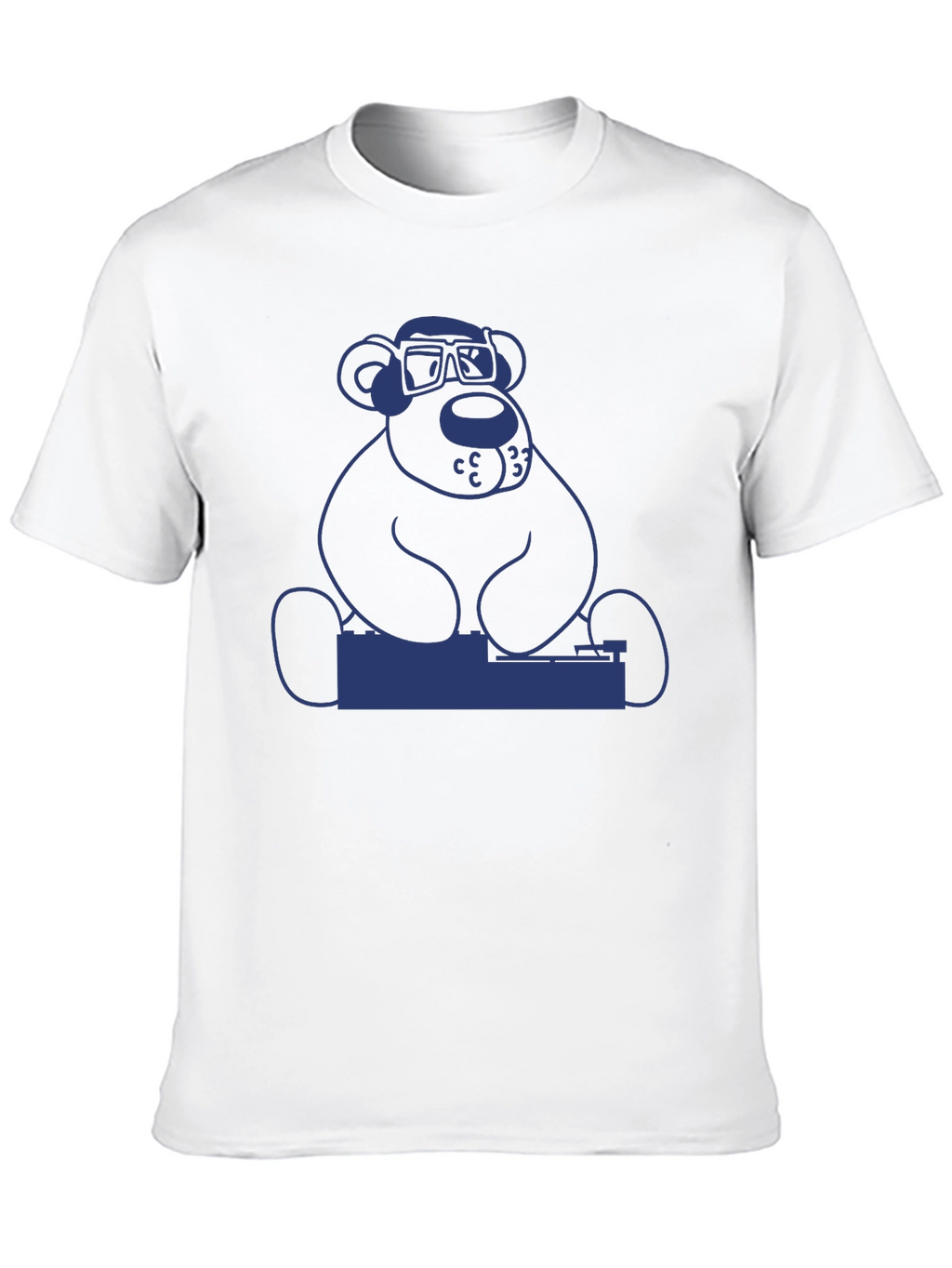 DJ Bear Graphic Tee - Black Cotton T-Shirt