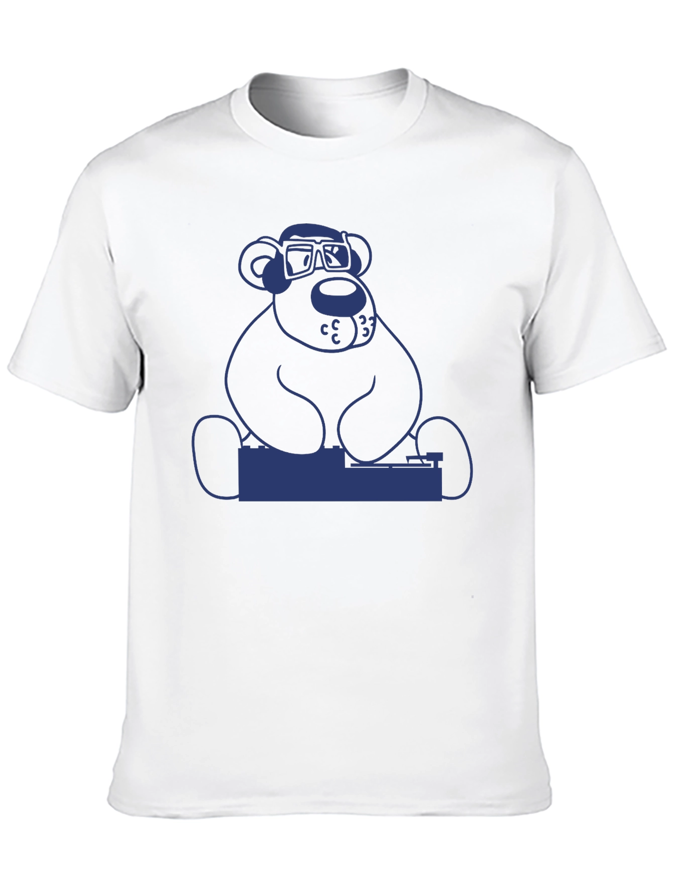 DJ Bear Graphic Tee - Black Cotton T-Shirt